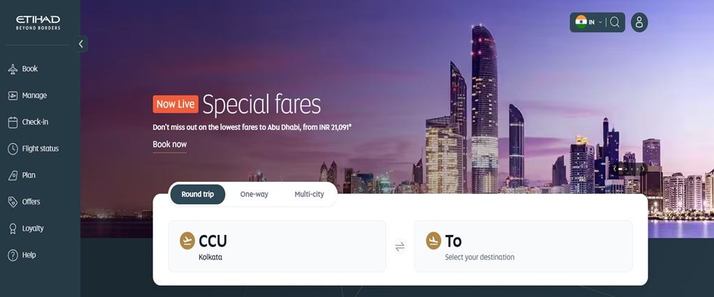 Etihad Airways - Book Flights, Manage and Check-in Online